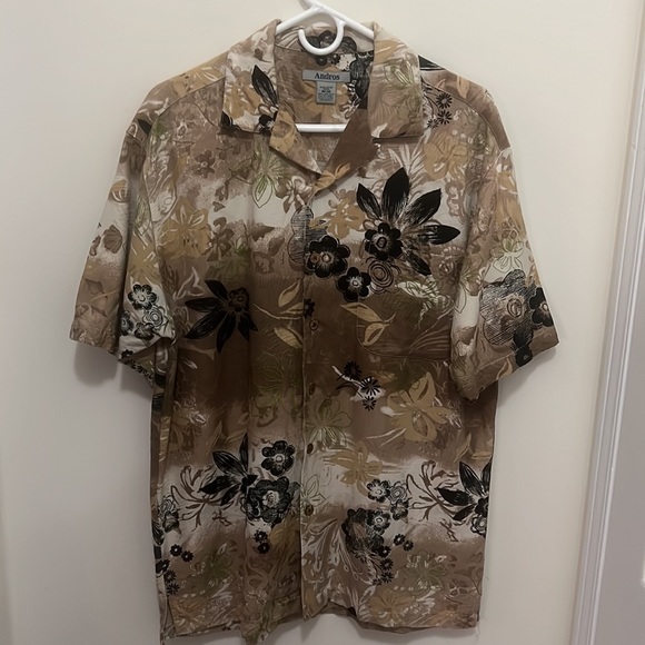 Andros Men Vintage Hawaiian 100% Silk Button Down Shirt Size Medium - Picture 11 of 11
